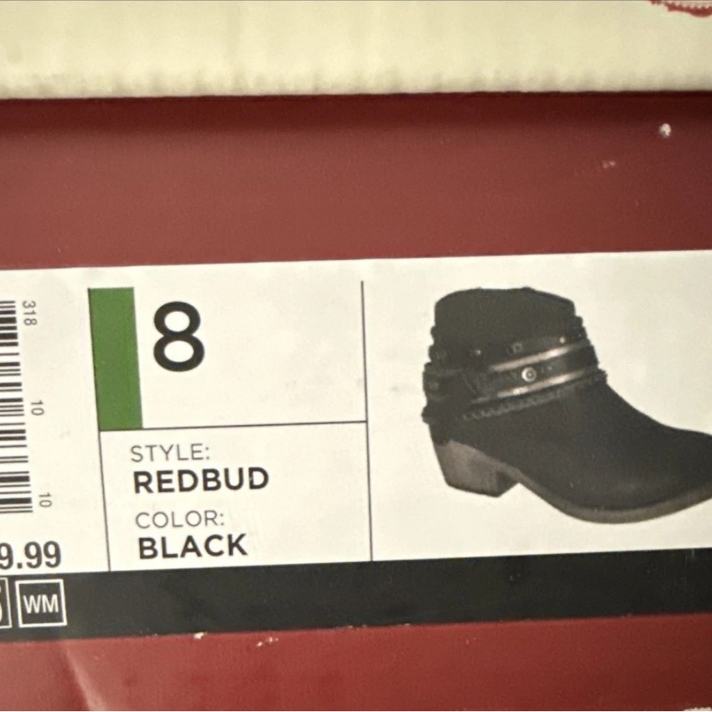 SO® Redbud Women's Black Ankle Boots, New in box